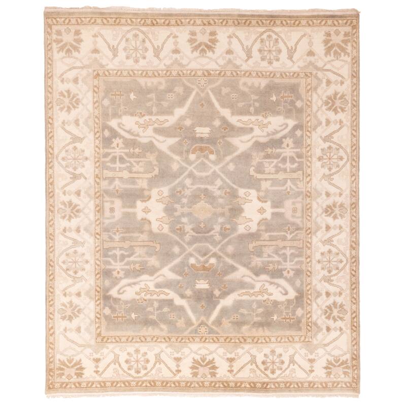ECARPETGALLERY Hand-knotted Royal Oushak Grey Wool Rug - 8'2 x 10'0