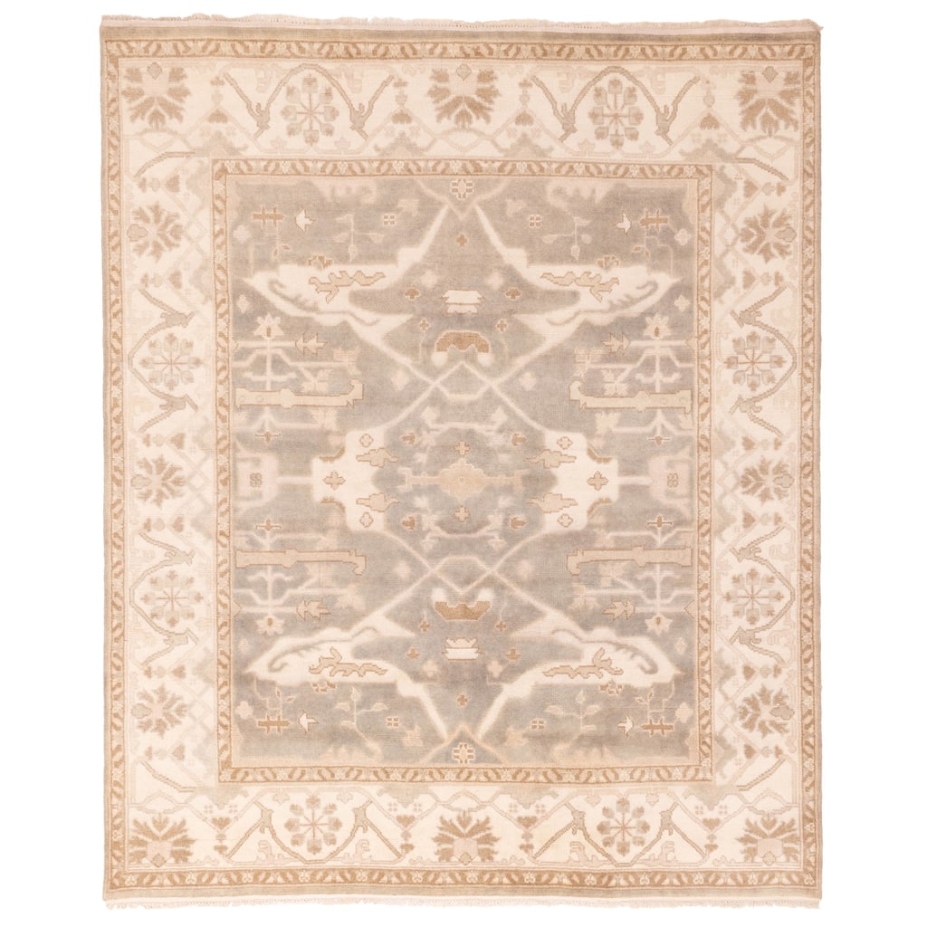 ECARPETGALLERY Hand-knotted Royal Oushak Grey Wool Rug - 8'2 x 10'0