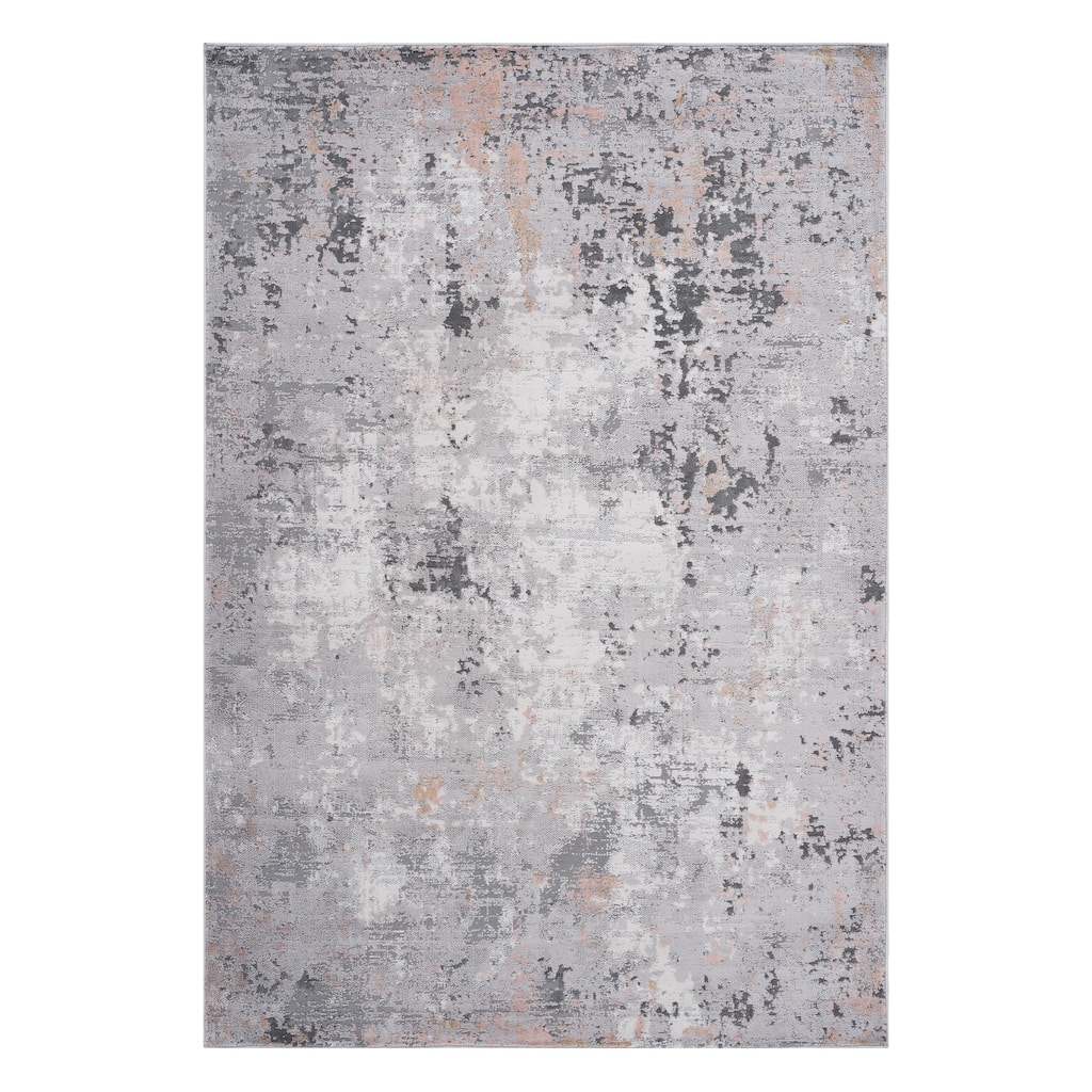 LOOM & LUXE Collection Grey/Multi/Abstract Non-Shedding Area Rug