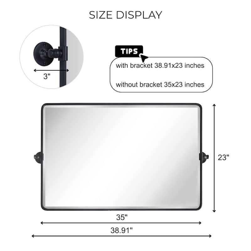 TEHOME Lutalo horizontal Beveled Bathroom / Vanity Mirror
