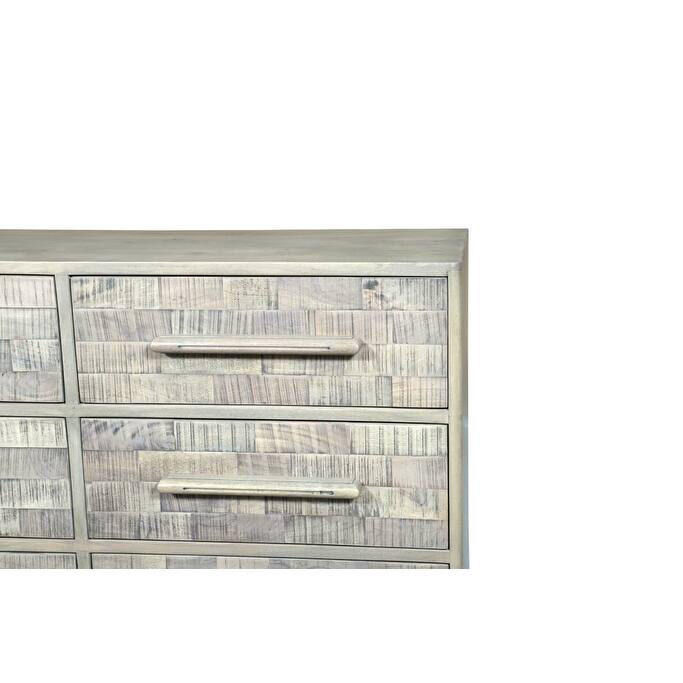 HomeRoots 57" Gray Solid Wood Six Drawer Dresser