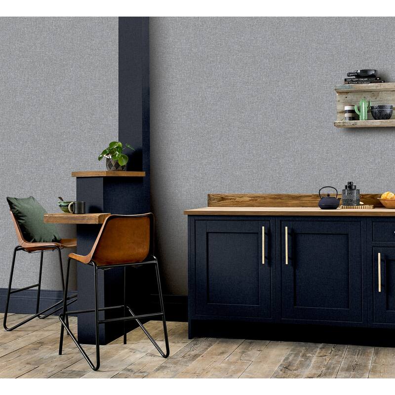 Arthouse Maisie Grey Linen Wallpaper