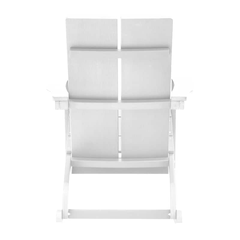 Modern 2-Slat Adirondack Poly Resin Rocking Chair for Indoor/Outdoor Use