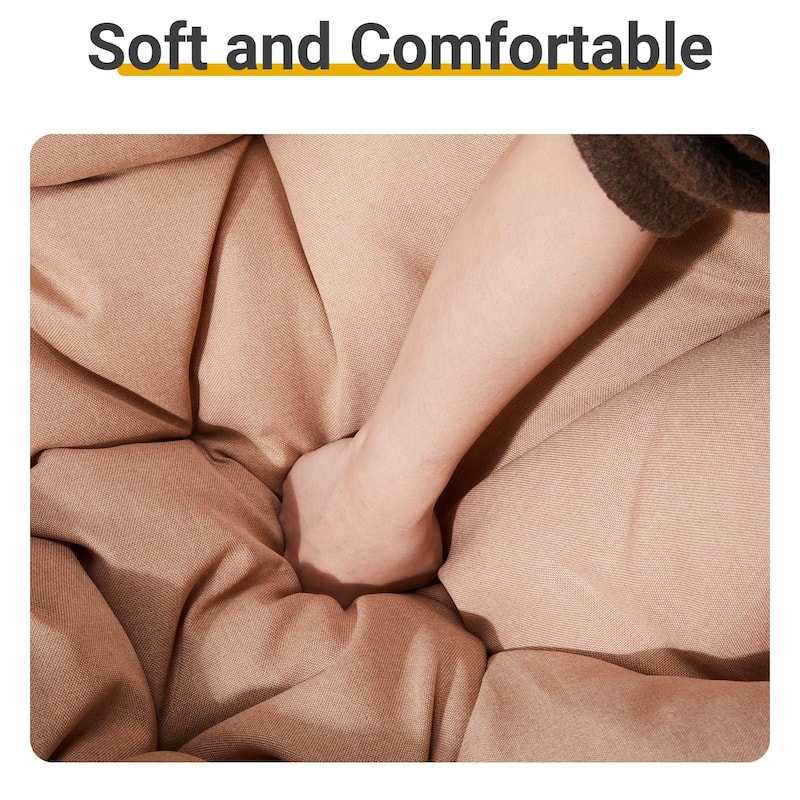 38 Inch Wicker Papasan Chair with Rotating Cushioned Seat - 38" x 33.5" x 32"