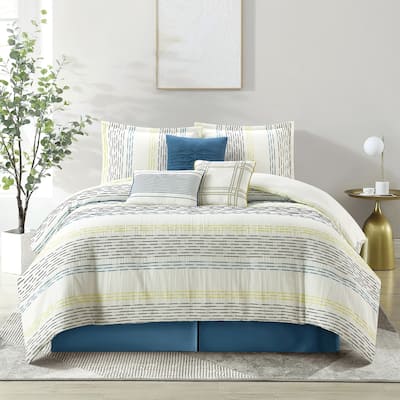 Nanshing Kallia 7 Piece Modern Striped Comforter Set