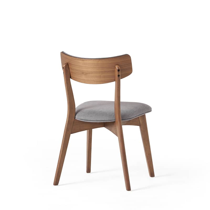 Chazz Mid-Century Modern Upholstered Rubberwood Dining Chairs (Set of 2) by Christopher Knight Home