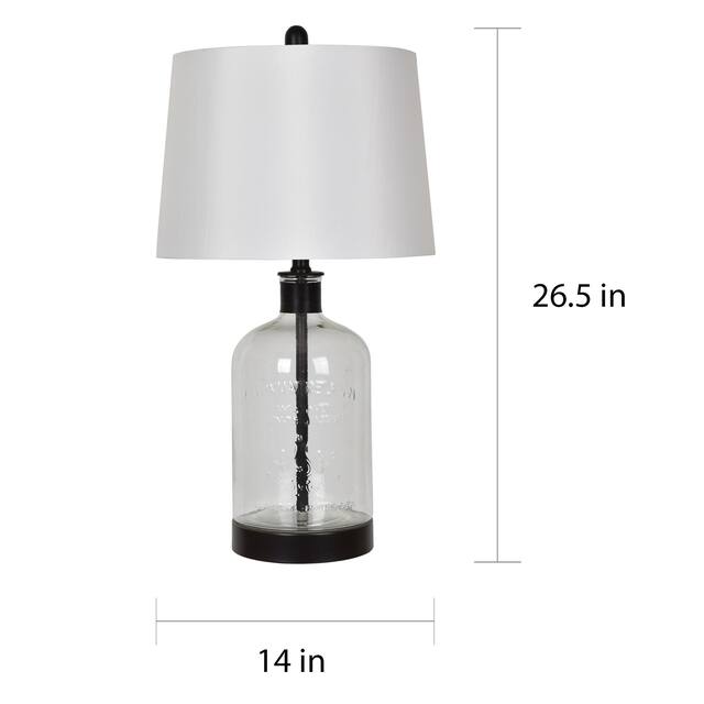 Woodburn Metal & Glass 26.5" Table Lamp - 26.5"H x 14"Rnd