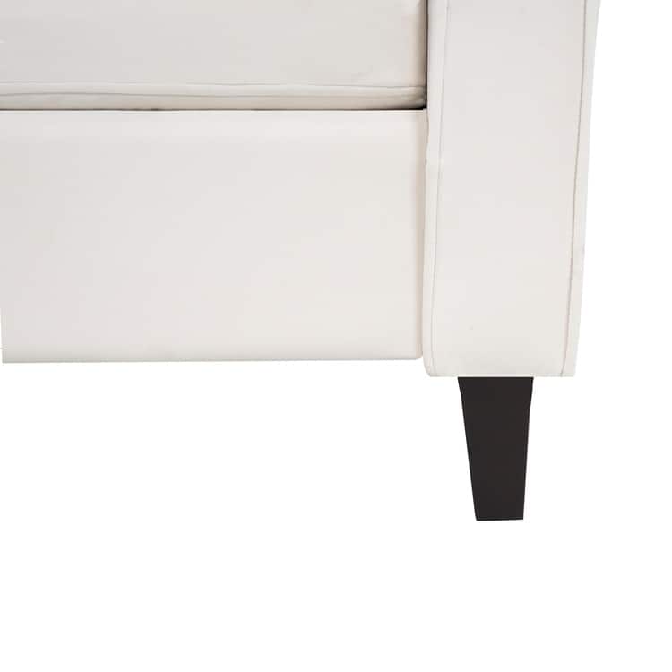 Stylish Sofa Combo: Chesterfield Sofa with Rolled Arms and Button Tufted Flared Arms Microfiber Couch for Small Spaces