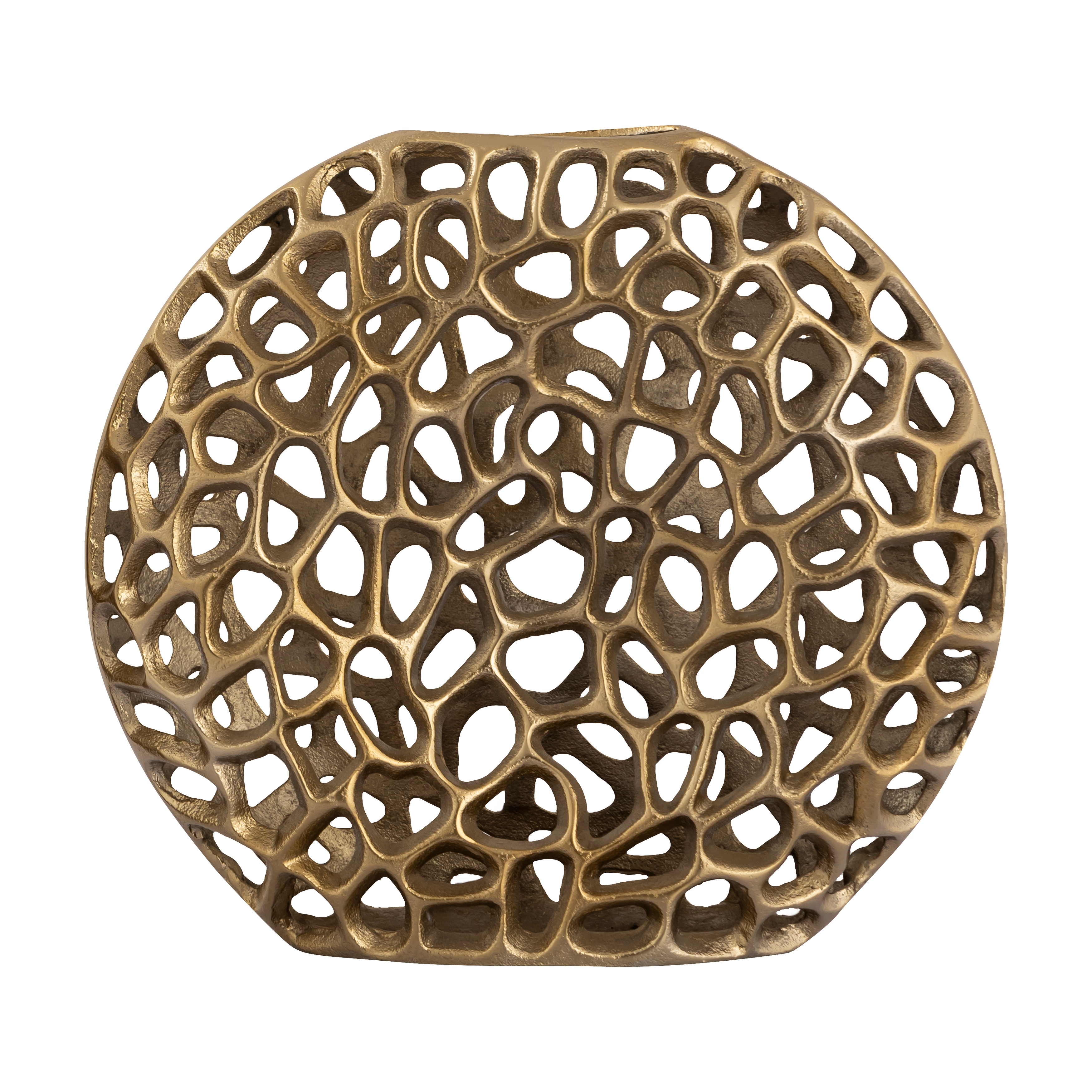 Elk Home Reef Brass Metal Contemporary 11 Inch Wide Vase