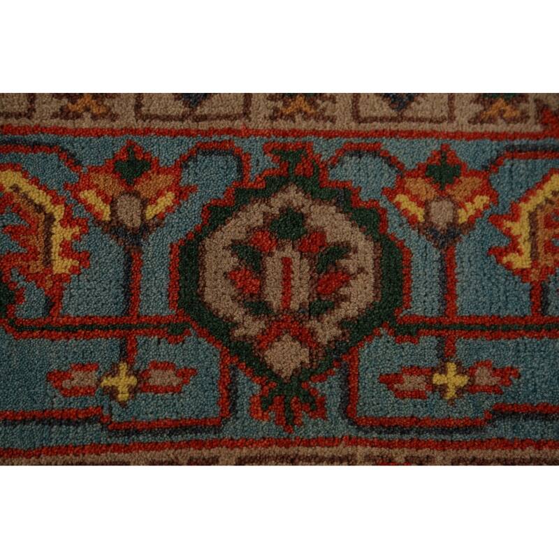 Yellow Oushak Indian Area Rug Hand-Knotted Wool Carpet - 8'10"x 11'10"