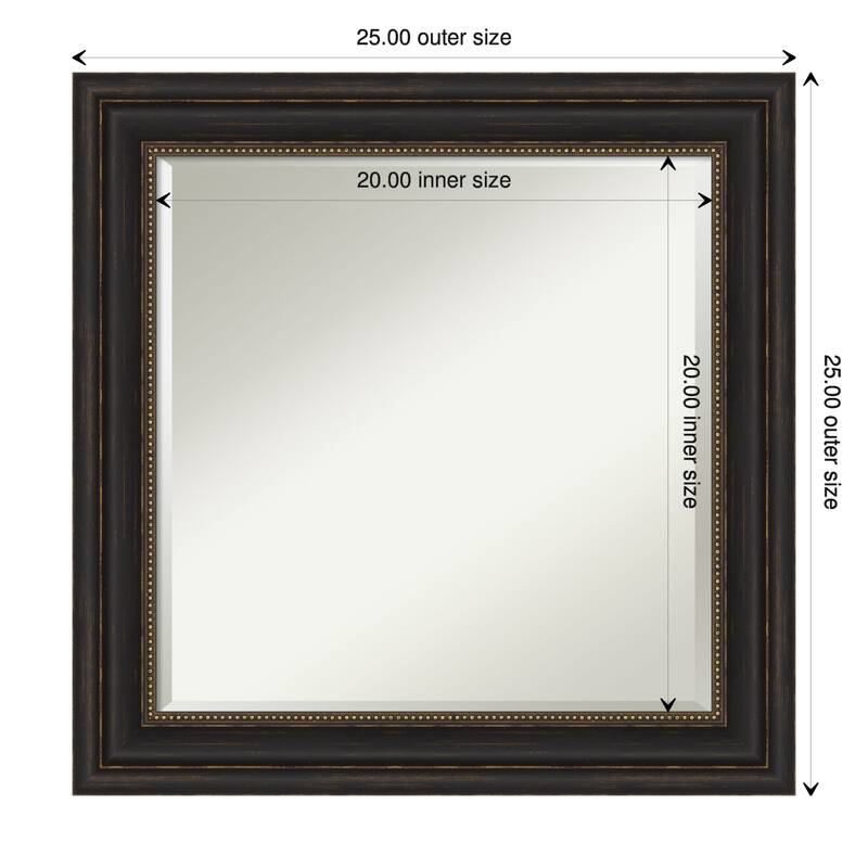 Beveled Wall Mirror - Accent Bronze Frame - Accent Bronze - 25 x 25-inch