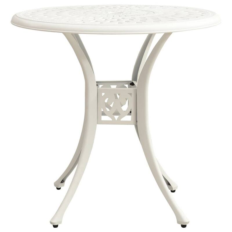 Kasa Outdoor 5pc Bistro Breakfast Set, 4 Chairs, 1 Table, White Metal