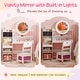 preview thumbnail 8 of 18, Gymax Kids Vanity Table Set w/ Lighted LED Mirror Princess Dressing