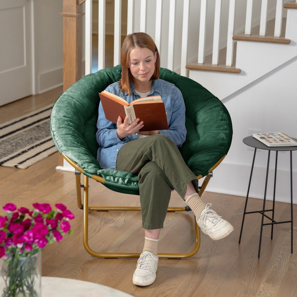 Folding XL Saucer Chair for Dorm or Bedroom - Overstock - 36922007