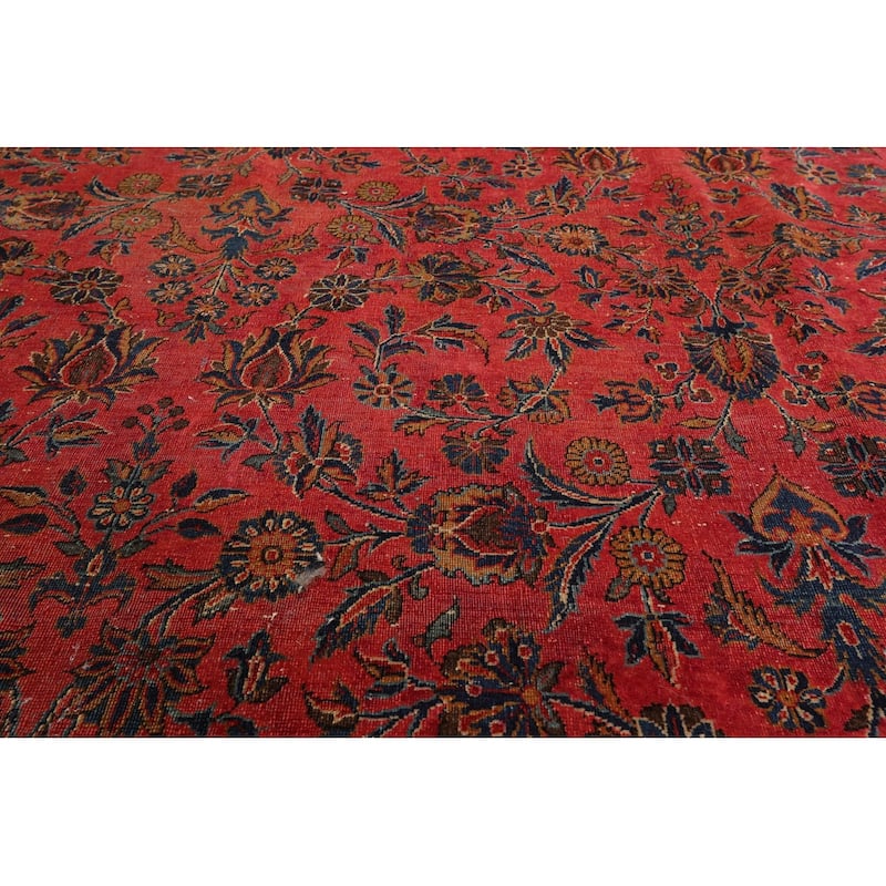 Hand Knotted 300 KPSI Antique Rose Persian Wool Traditional Area Rug - 10' 5'' x 13' 9''
