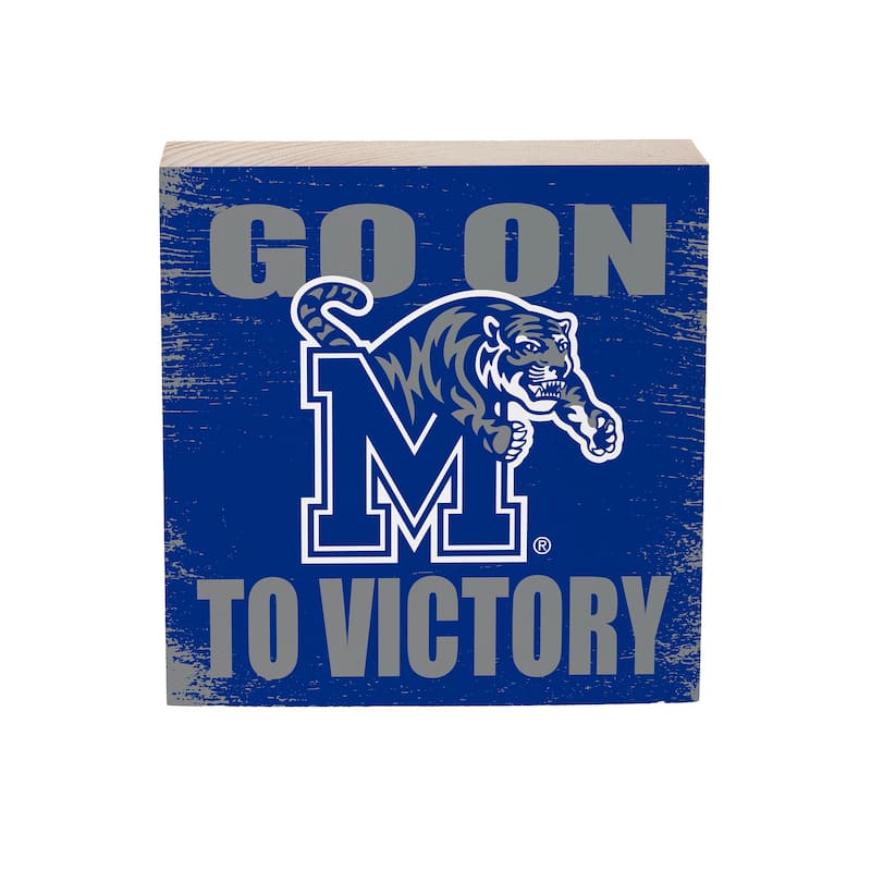 University of Memphis Wooden Tabletop Mantel Shelf Sign