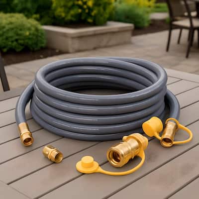 Kinger Home 10.5FT 1/2" ID Natural Gas Hose with 2520 Female Flare GDH7 Fitting - 10.5FT 1/2" ID