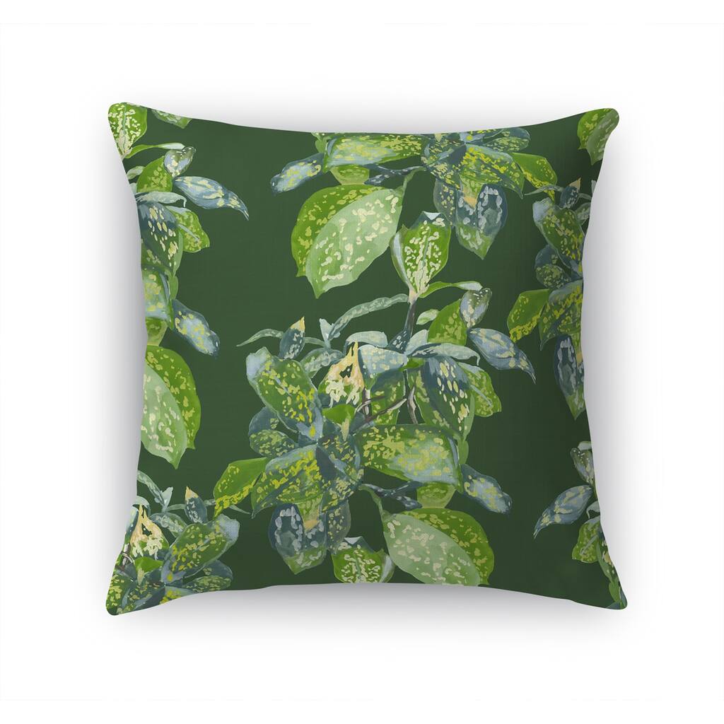 SPOTTED LAUREL DARK GREEN Accent Pillow By Becky Bailey