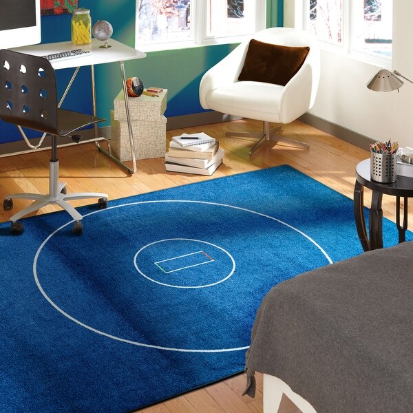 ラグ・カーペット m***oSTUDIO THE BLUE BOY Stratum Rug Mohawk Wrestling Sport Royal Blue Area Rug for Kids Room - Bed