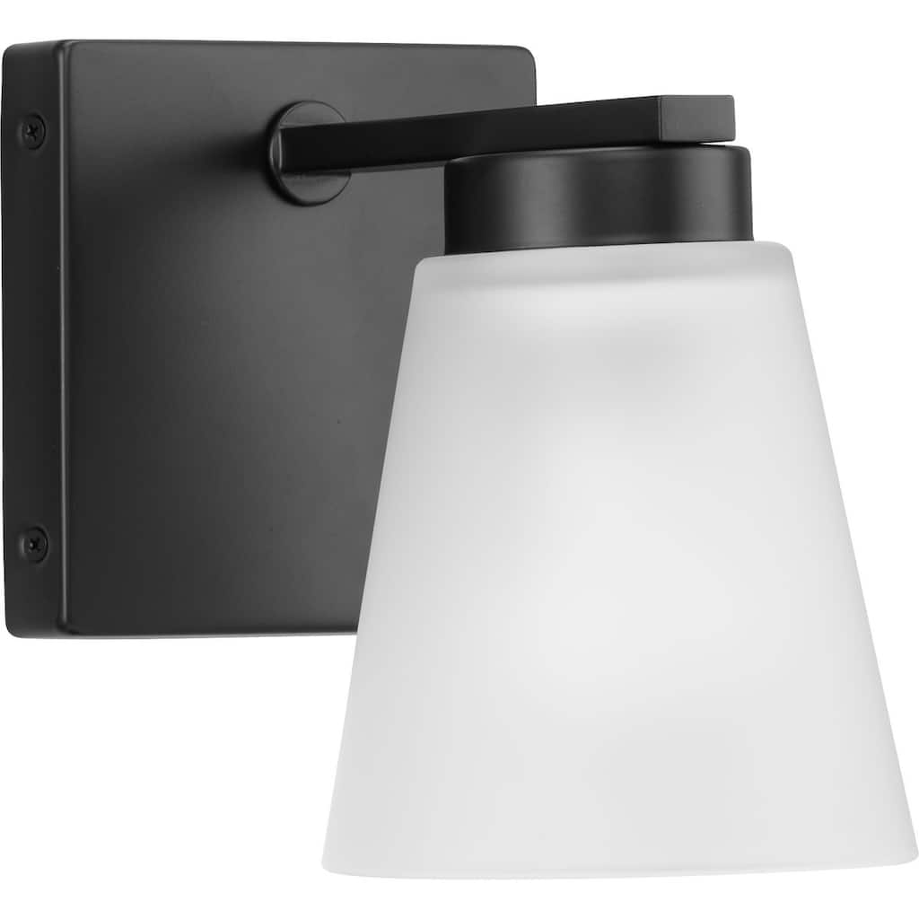 Tanner Collection One-Light Matte Black Transitional Vanity Light - 5.12 in x 6.75 in x 7.12 in