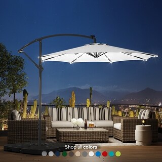 Lucent 10' LED Solar Light Up Cantilever Patio Umbrella - On Sale - Bed  Bath u0026 Beyond - 32692970