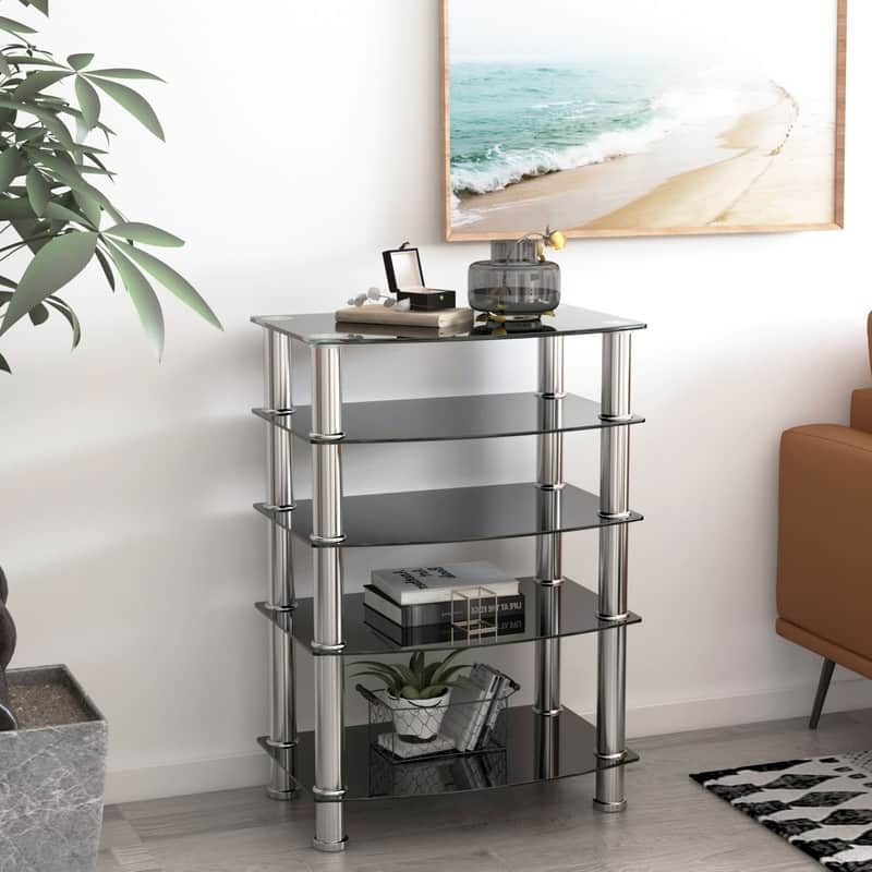 5-Tier Tempered Glass End Table