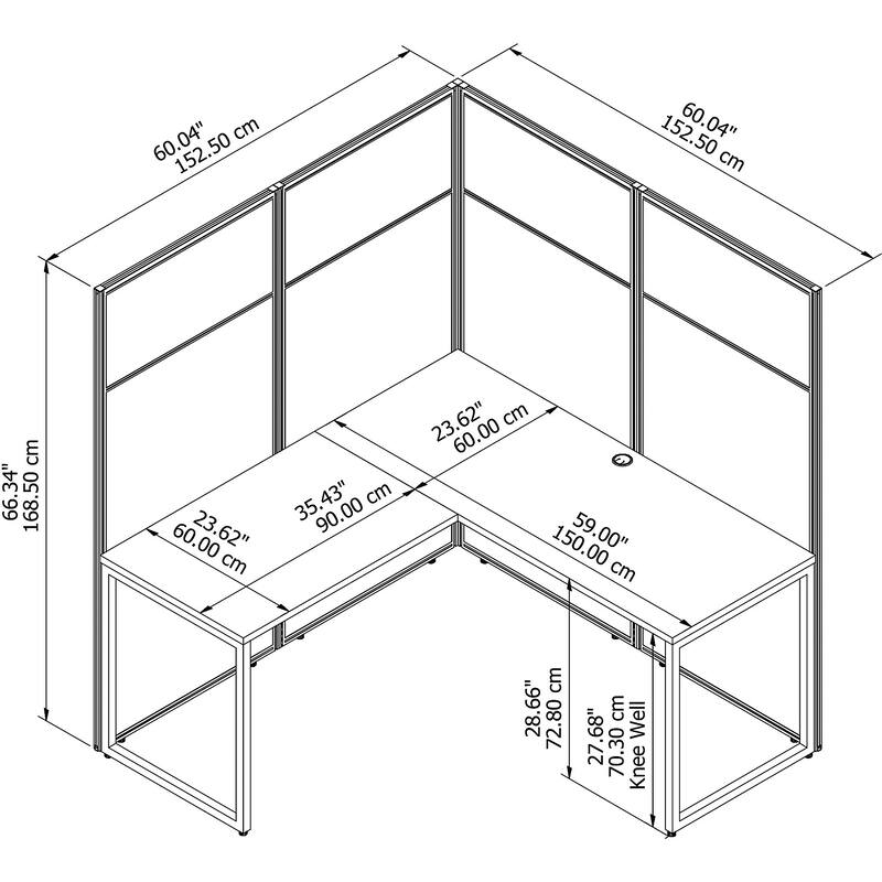 Easy Office 60W L Shaped Cubicle Desk by Bush Business Furniture