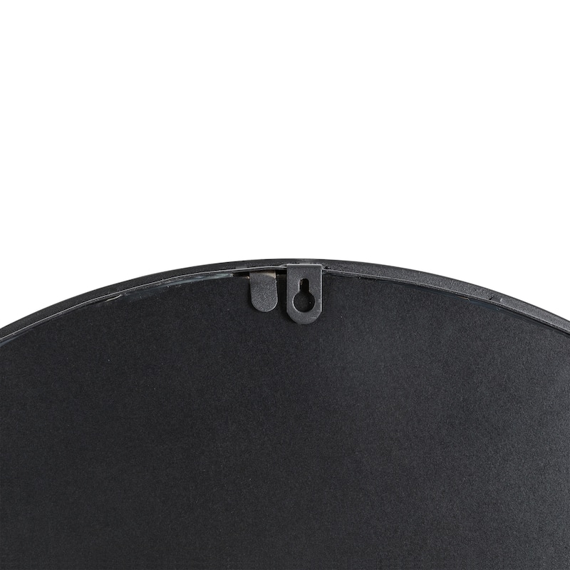 Glitzhome 23.62"D Black Metal/Glass Round Wall Hanging Mirror