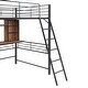 preview thumbnail 21 of 40, Modern Metal Frame Loft Bed with Desk and Shelf, Side Ladder