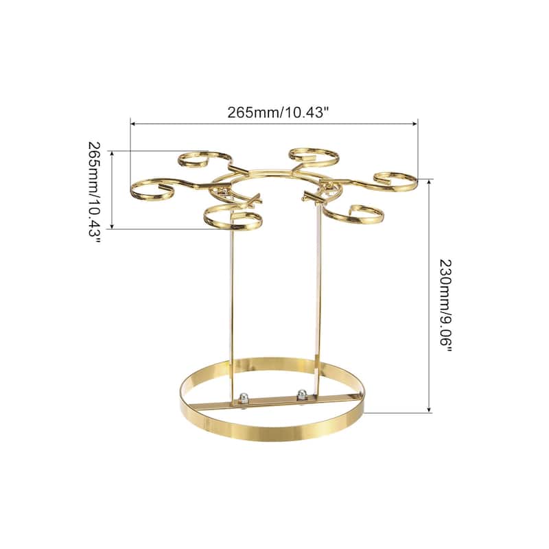 Countertop Wine Glass Holder for Bar, Kitchen Home Storage Gold 265x230mm - Gold