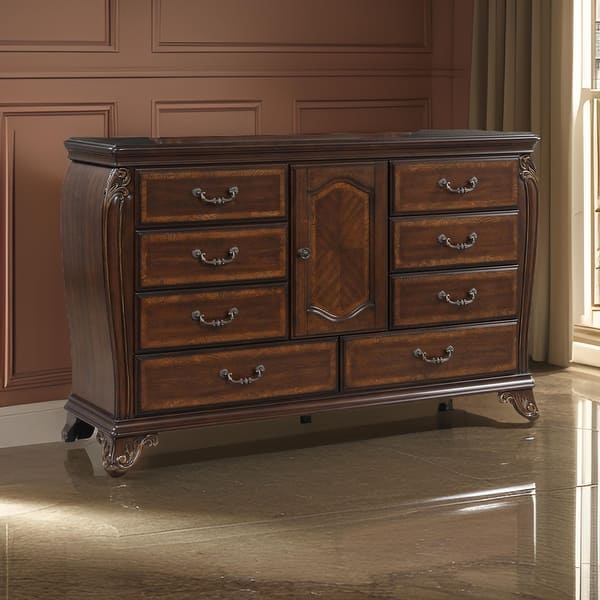 brown dresser gold handles Cali 68 Inch Dresser, 8 Drawers, Cabinet, Drop Handles, Gold, Cherry - Bed Bath & Beyond petite full length