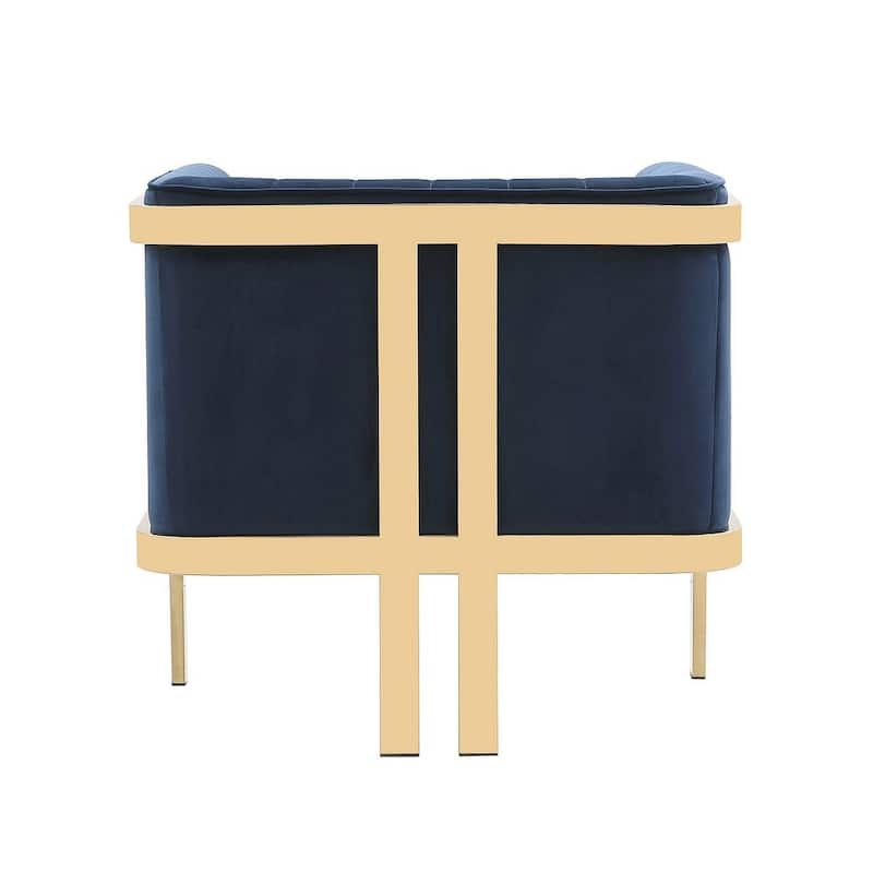 Manhattan Comfort Paramount Polished Brass Velvet Accent Armchair
