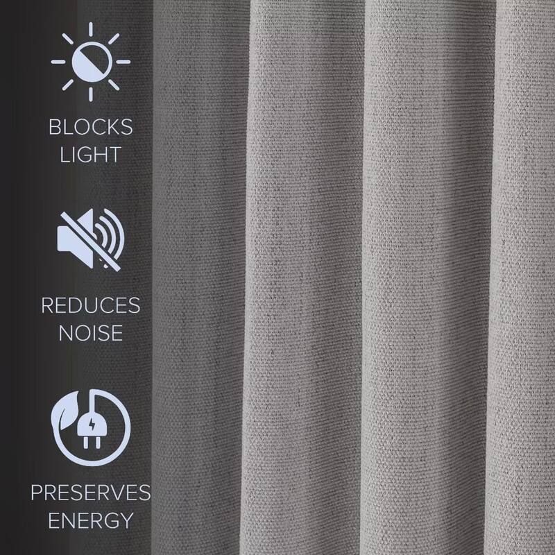 Chenille Blackout Back Tab Curtain Pair(2 panels)