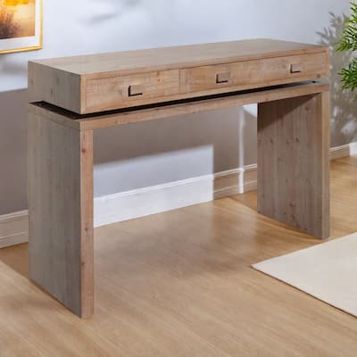 47" Wood Console Table with 3 Drawers and Floating Design for Living Room