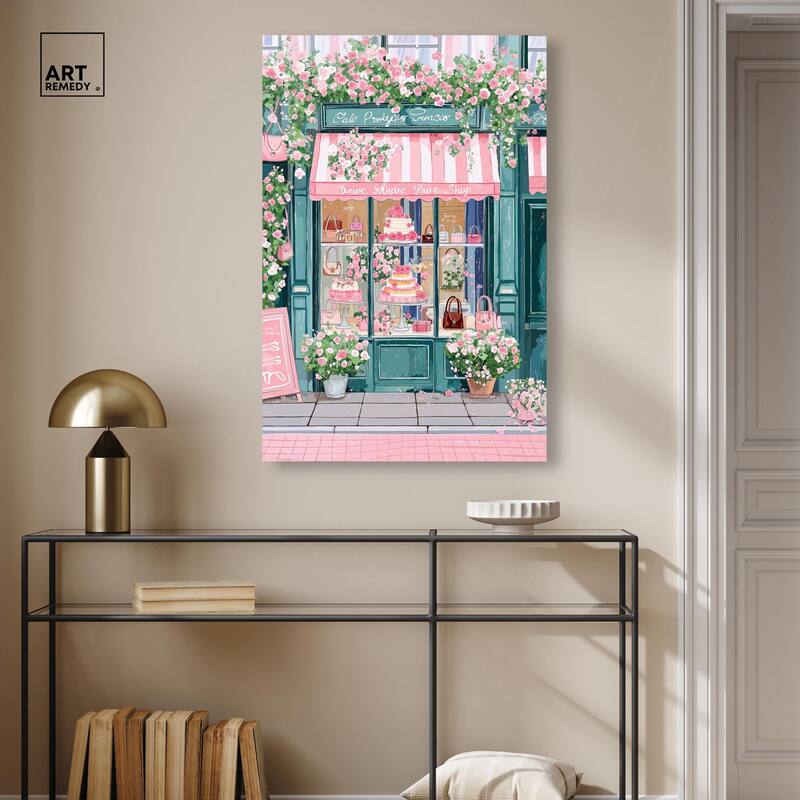 Whimsical Storefront Canvas by Art Remedy, Gallery Wrapped