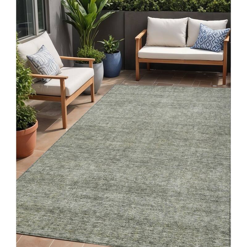 HomeRoots Abstract Transitional Rectangle Outdoor Rug - 5' X 8'