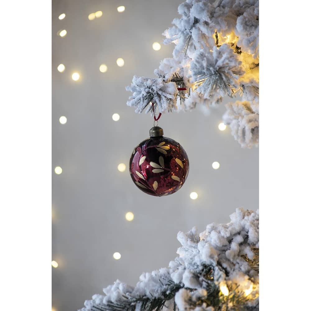 D3" Christmas Ball Ornaments, Glass Decorative Hanging Ball Christmas Tree Ornaments for Holiday, Set of 12