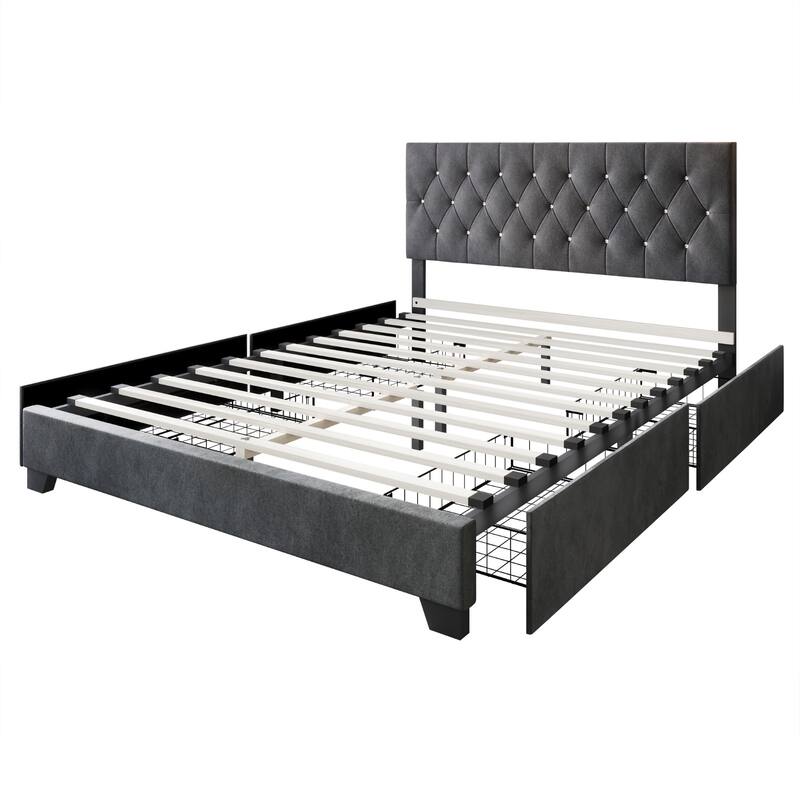 Sheffield Tufted Upholstered Storage Platform Bed