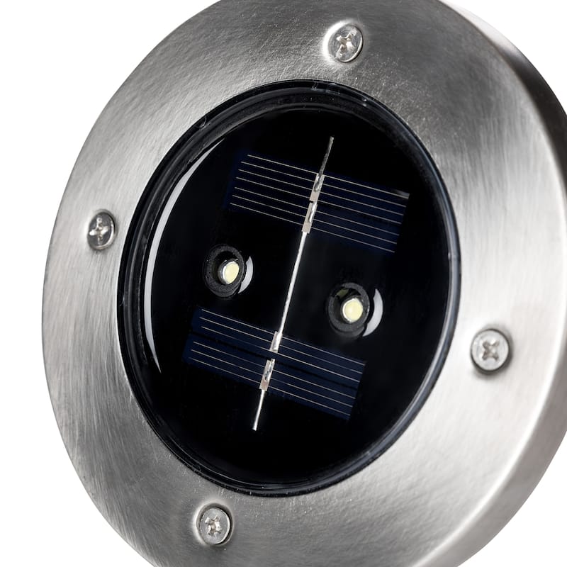 Glitzhome Set of 6 Outdoor Solar Path Ground Lights - Black