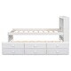 preview thumbnail 11 of 39, Twin Bed with USB, Type-C Ports, LED Lights & Trundle - Bookcase Headboard