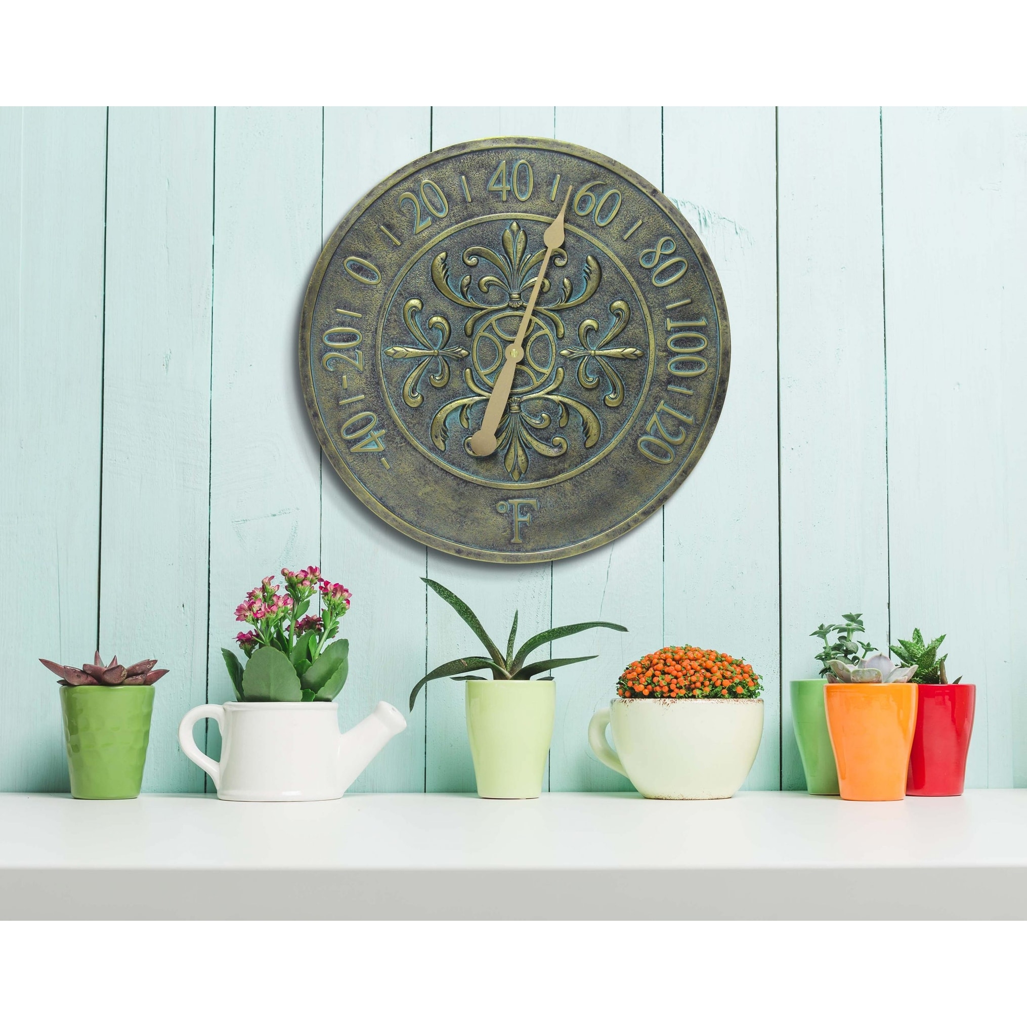 Whitehall 01528 23 x 23-5/8 x 1-1/2 Cambridge Floating Ring 21 Indoor Outdoor  Wall Thermometer