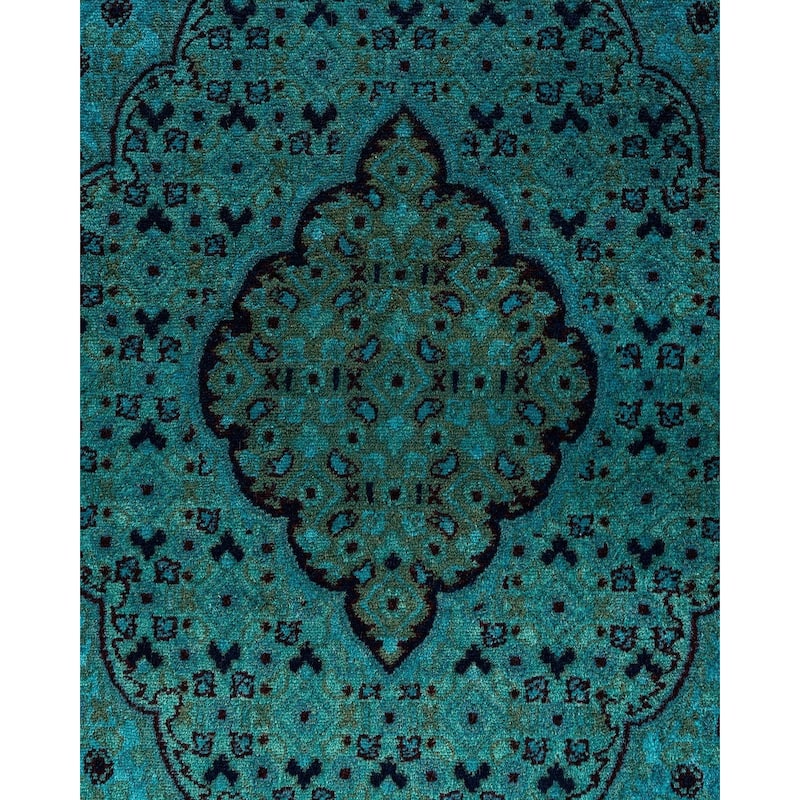 Fine Vibrance One-of-a-Kind Hand-Knotted Area Rug - Blue, 8' 2" x 10' 5" - 8' 2" x 10' 5"