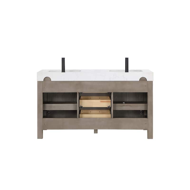 Leon 60 in. Double Bathroom Vanity with Composite Stone Top