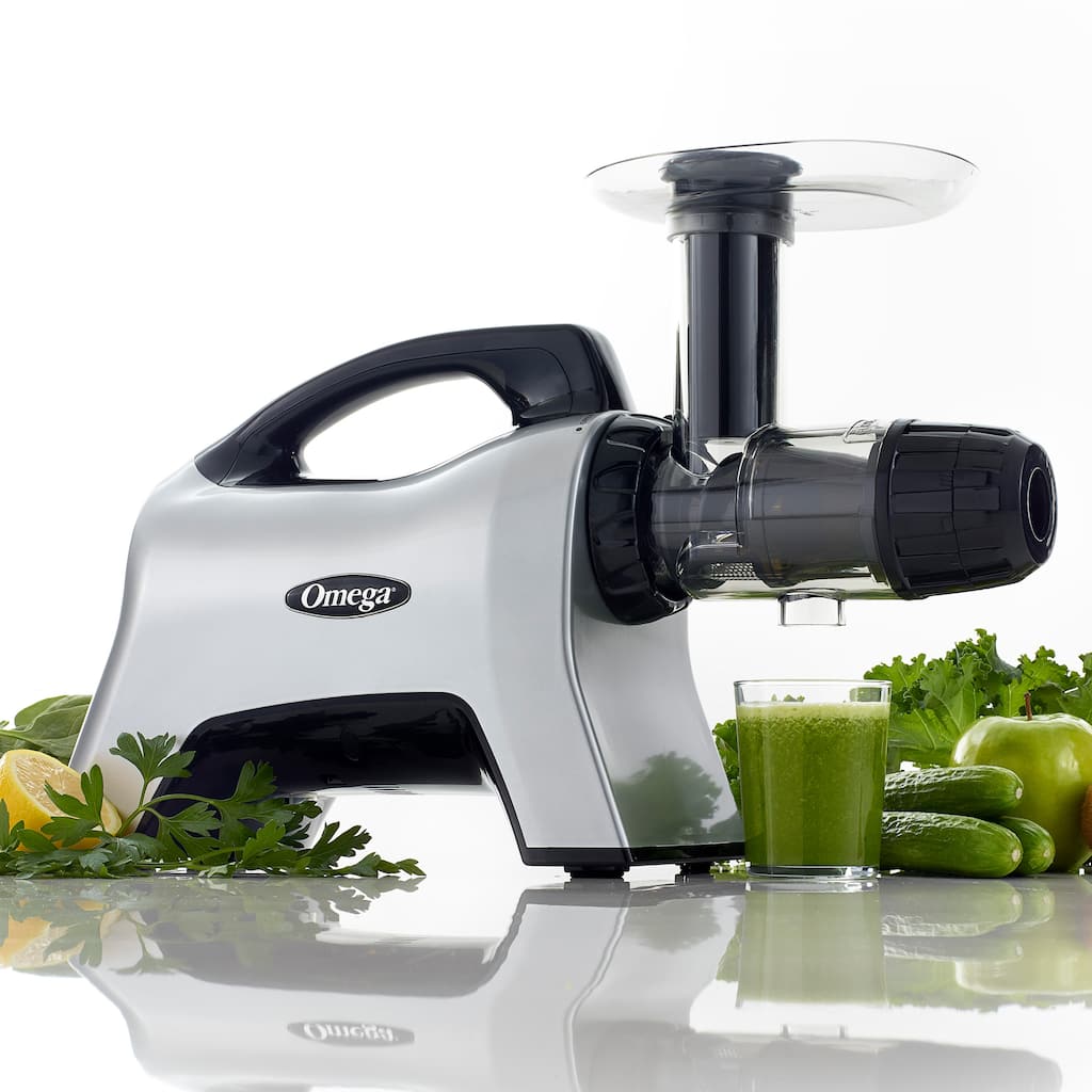 Omega Cold Press Masticating Horizontal Juicer with Nutrition System, 200W Low-Speed 3-Stage Augur