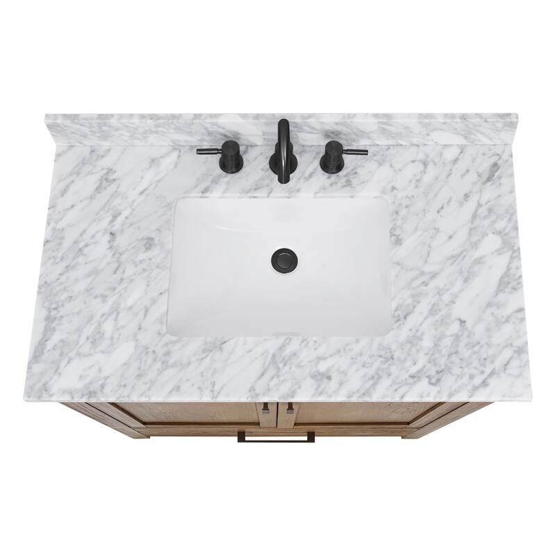 Avanity Modero 36 in. Single Sink Bathroom Vanity with Carrara Marble Top - 37"W x 22"D x 35"H
