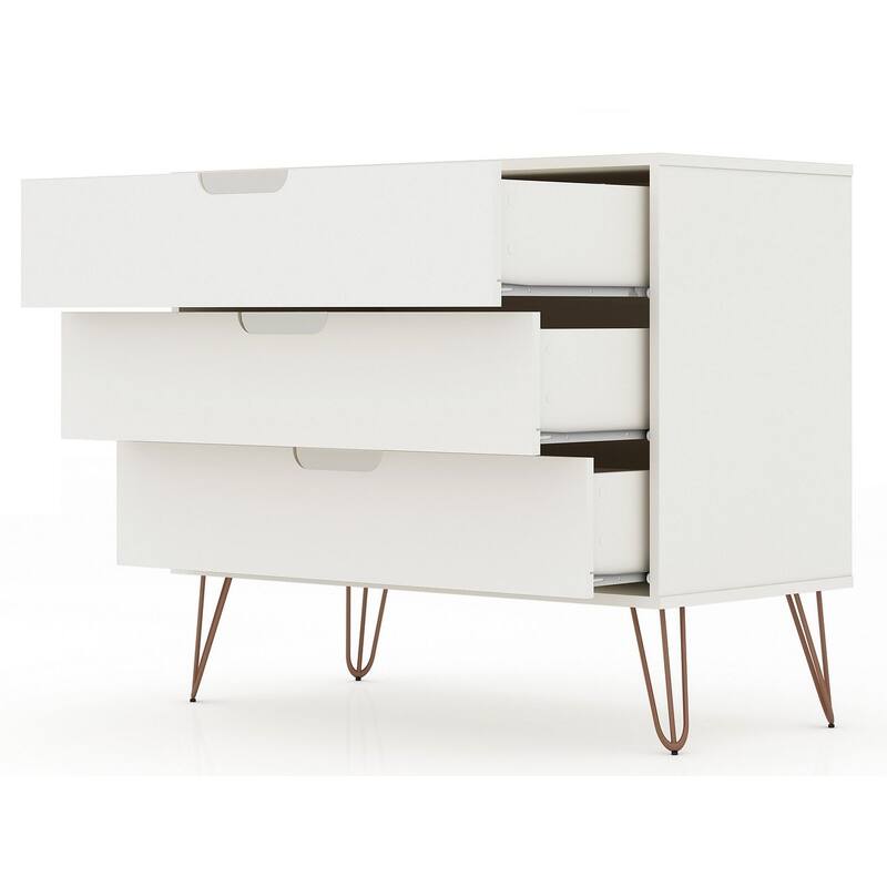 Manhattan Comfort Rockefeller 3-Drawer Dresser (Set of 2)