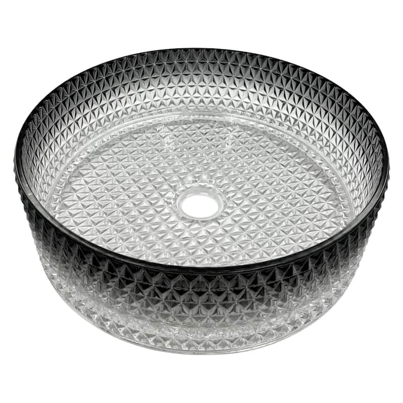 Scotch Round Basin Glass Crystal Bathroom Vessel Sink in Multiple Colors