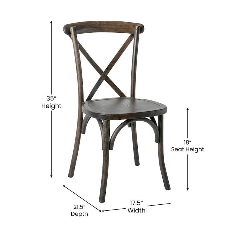 Stackable Wood Cross Back Chair