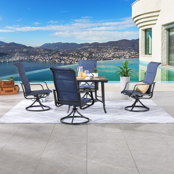 slide 4 of 8, Patio Festival 5-Piece Outdoor Dining Set Blue - 5-Piece Sets