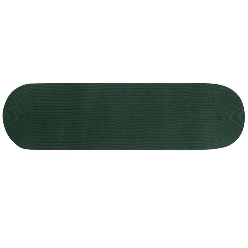 Better Trends Alpine Braid 100% Polypropylene Stain-resistant & Double-Sided Reversible Durable Indoor Area Utility Rug - 24" x 108" Runner - Hunter Solid